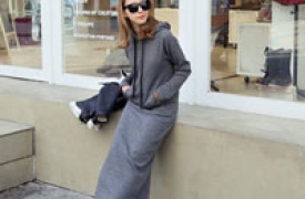 Váy dáng dài mùa đông từ nhà ra phố